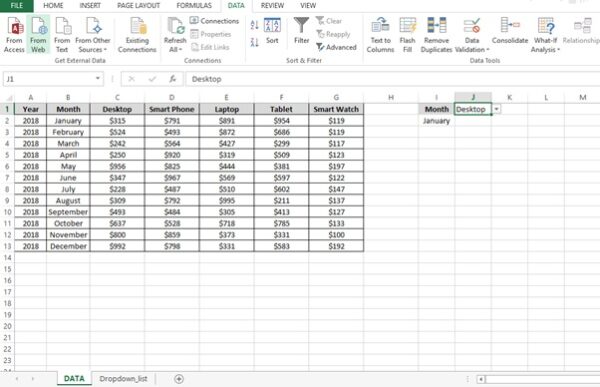 how to use vlookup in excel drop down list