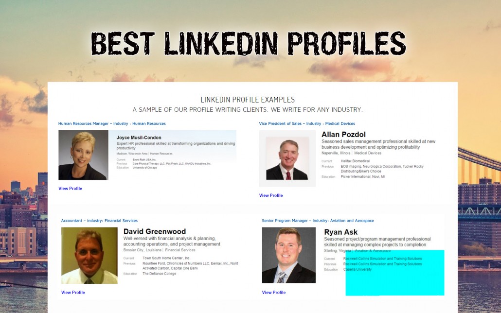 linkedin profile examples