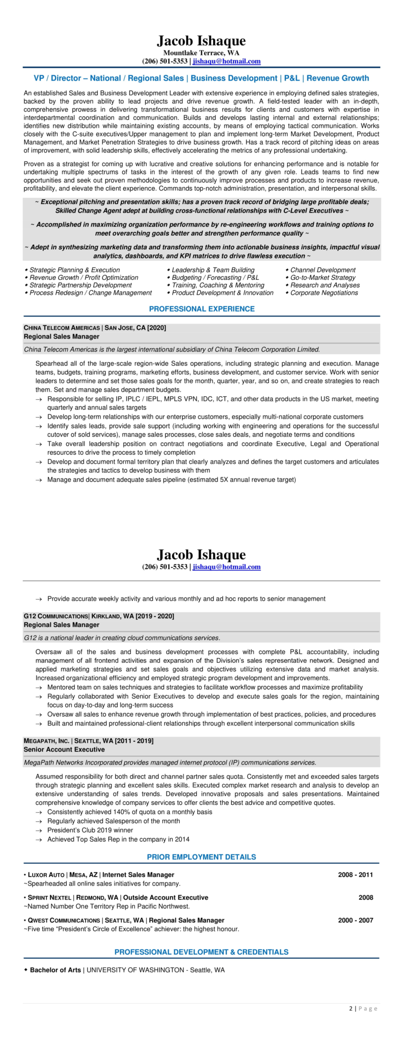 Jacob Ishaque Resume - Career Growth