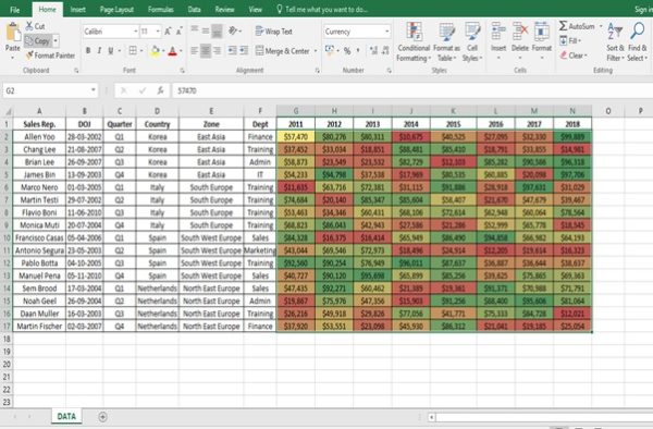 Heat Map Using Conditional Formatting - Career Growth